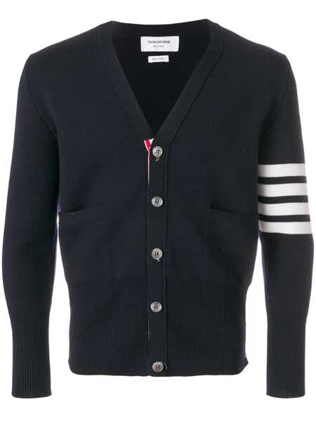 Pulovere Thom Browne Thom Browne 4-Bar Wool Cardigan BLUE Barbati (BM 18657282) 1