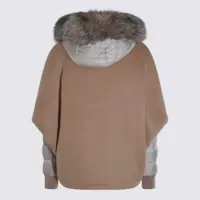 Geci de iarna Moorer Beige Wool Down Jacket Femei