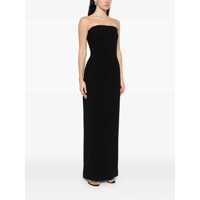 Imbracaminte SOLACE LONDON Dama - Rochii SOLACE LONDON Anderson Black Long Dress With Bare Shoulder And Back Slit In Twill Woman Black Femei (BM 18657540) - B-mall.ro