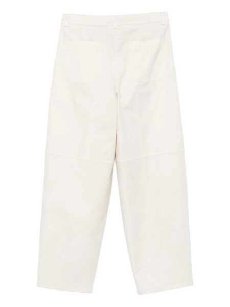 Pantaloni casual SEVENTY Seventy Light Beige High-Waist Trousers In Cotton Blend Beige Femei (BM 18657615) 2