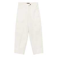 Pantaloni casual Seventy Light Beige High-Waist Trousers In Cotton Blend Femei