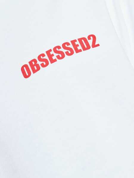 Tricouri DSQUARED2 White T-Shirt With Logo On The Front In Cotton Man WHITE Barbati (BM 18657966) 5