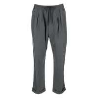 Pantaloni Grey Trousers With Elasticised Waist And Pences Detailing In Silk Man Barbati