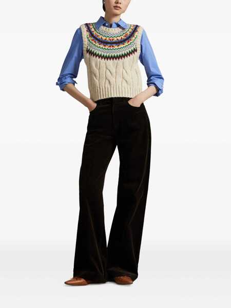 Pulovere casual Ralph Lauren Fair Isle Knit Vest Beige Femei (BM 18658902) 2