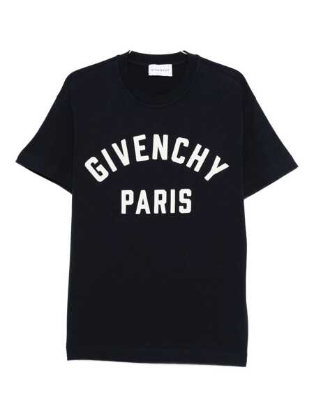 Tricouri Givenchy T-shirt with GIVENCHY Paris logo Blue Femei (BM 18659139) 1