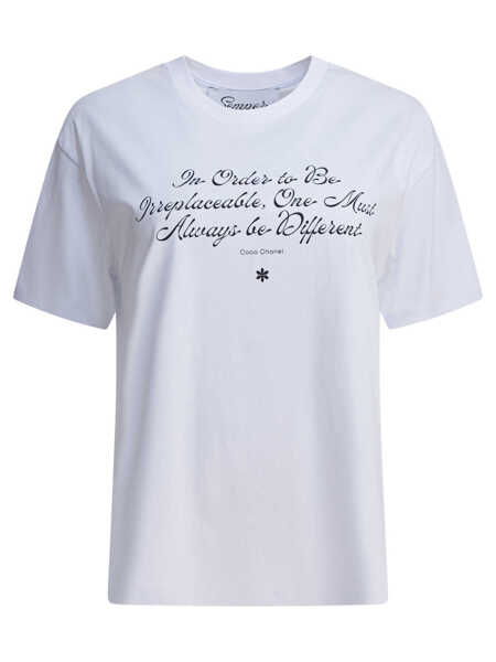 Tricouri Semper T-shirt with Coco Chanel citation White Femei (BM 18659196) 1