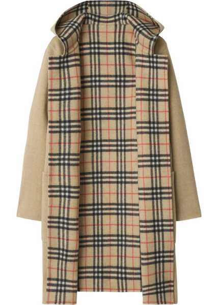 Paltoane Burberry Reversible wool robe Coat SAND IP CHECK Femei (BM 18659317) 2