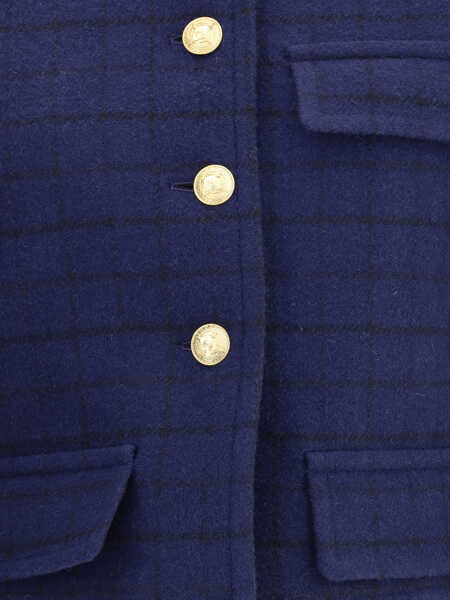 Jachete Chloe Boxy Jacket in wool plaid DARK INDIGO Femei (BM 18659368) 3