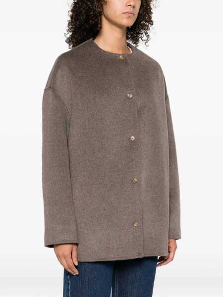 Paltoane LOULOU DE SAISON Wool short Coat TAUPE MELANGE Femei (BM 18659371) 3
