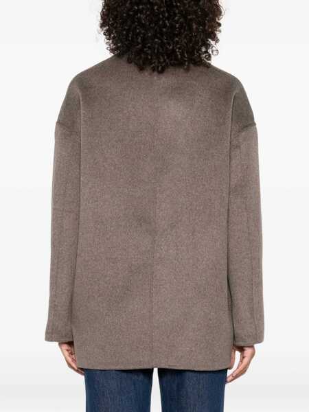 Paltoane LOULOU DE SAISON Wool short Coat TAUPE MELANGE Femei (BM 18659371) 4