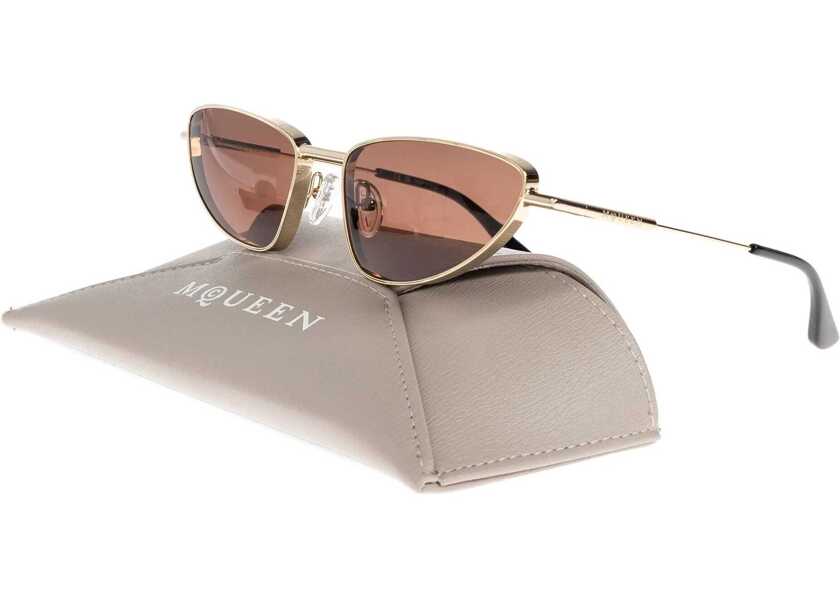 Ochelari de soare Alexander McQueen Cat-eye Sunglasses GOLD/BROWN Femei (BM 18659398) 3