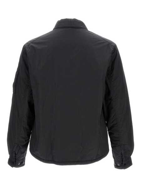 Geci C.P. Company Black Jacket With Classic Collar And Logo Plaque On The Sleeve In Tech Fabric Man Black Barbati (BM 18660774) 2