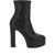 Casadei “Patty” Black Ankle Boots With High Heel And Platform In Leather Woman Black