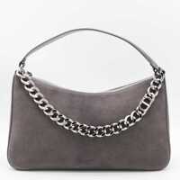 Genti de umar Twinset Grey Leather Liliane Shoulder Bag Femei