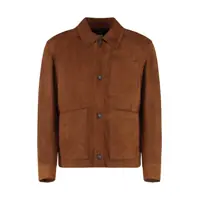 Geci Boss Leather Overshirt Barbati