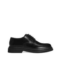 Pantofi eleganti Dolce & Gabbana Black Leather Lace Up Shoes Barbati