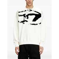 Pulovere Diesel pentru Barbati - Pulovere Diesel Diesel White And Black Cotton Sweatshirt WHITE Barbati (BM 18664266) - B-mall.ro