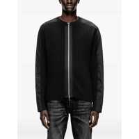 Topuri Diesel pentru Barbati - Topuri Diesel K-Matty Black Crewneck Ribbed Knit Sweatshirt With Front Zip Closure In Cotton Man Black Barbati (BM 18664389) - B-mall.ro