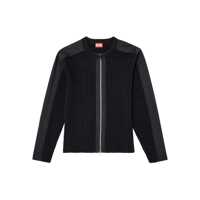 Topuri 'K-Matty' Black Crewneck Ribbed Knit Sweatshirt With Front Zip Closure In Cotton Man Barbati