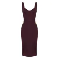 Rochii Elisabetta Franchi Dark Red Midi Dress Femei