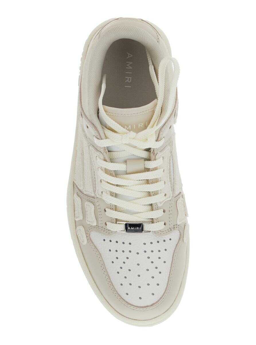 Sneakers AMIRI Skel Top Low Beige Sneakers With Logo Patch On Thetongue And Contrasting Details On The Side In Leather Woman Beige Femei (BM 18665145) 4