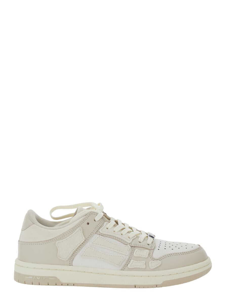 Sneakers AMIRI Skel Top Low Beige Sneakers With Logo Patch On Thetongue And Contrasting Details On The Side In Leather Woman Beige Femei (BM 18665145) 1