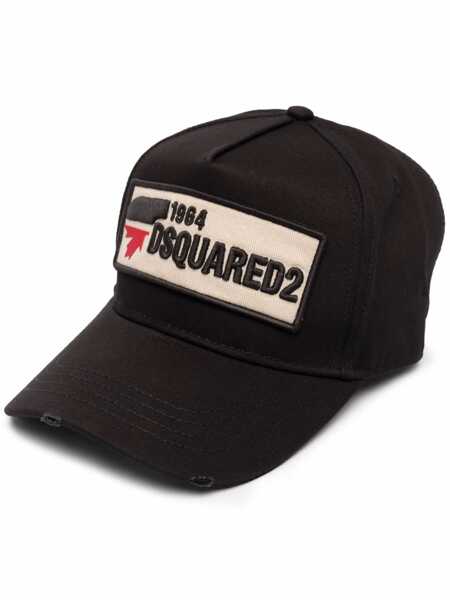 Sepci DSQUARED2 Black Baseball Cap With Maxi Print On The Front And Logo Lettering On The Rear In Cotton Man Black Barbati (BM 18665445) 1