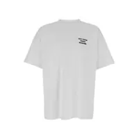 Topuri White Crewneck T-Shirt With Slogan Print On The Front And Back In Cotton Man Barbati