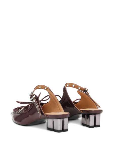 Pantofi cu toc Ganni Brown Sandals With Pointed Toe Design And All-Over Laces In Eco Leather Woman BROWN Femei (BM 18670062) 3