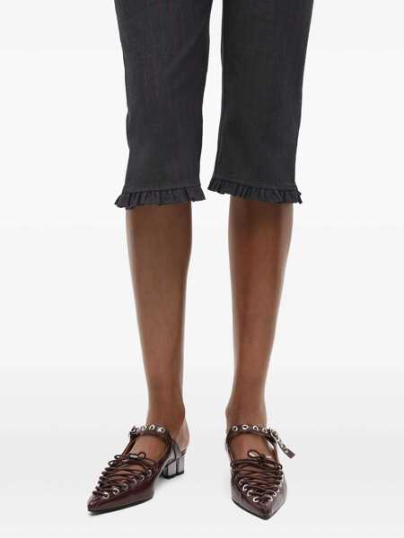 Pantofi cu toc Ganni Brown Sandals With Pointed Toe Design And All-Over Laces In Eco Leather Woman BROWN Femei (BM 18670062) 5