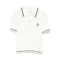 Tricouri Polo Casablanca White Cotton Polo Shirt Femei