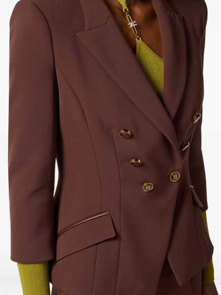 Paltoane Elisabetta Franchi WOMENS JACKET Brown Femei (BM 18671847) 5
