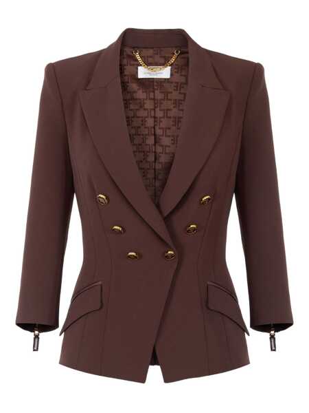 Paltoane Elisabetta Franchi WOMENS JACKET Brown Femei (BM 18671847) 1