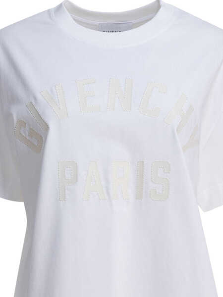 Tricouri Givenchy T-shirt with GIVENCHY Paris logo White Femei (BM 18672123) 3