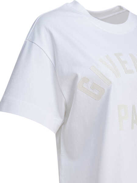 Tricouri Givenchy T-shirt with GIVENCHY Paris logo White Femei (BM 18672123) 4