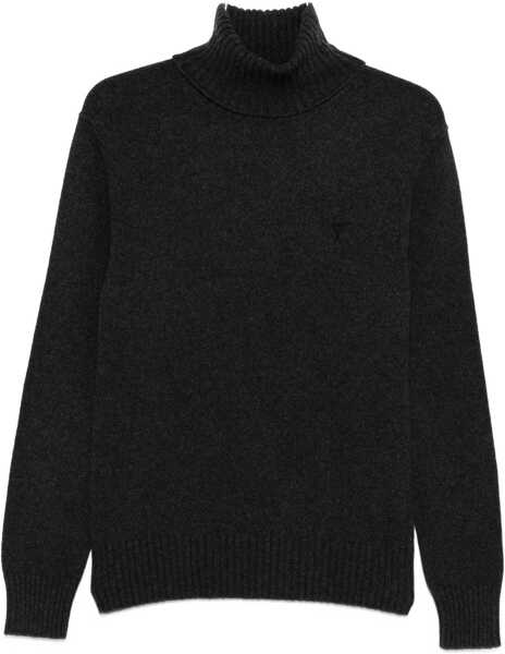 Pulovere casual AMI Paris Pull Col Roule Ami De Coeur ANTHRACITE Barbati (BM 18672304) 1