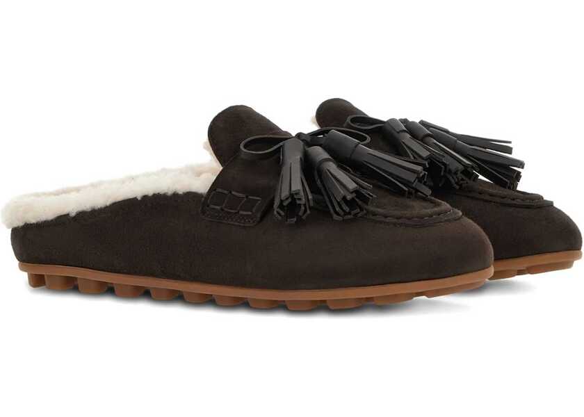 Mocasini Hogan Suede Slipper Loafer BROWN Femei (BM 18672415) 2