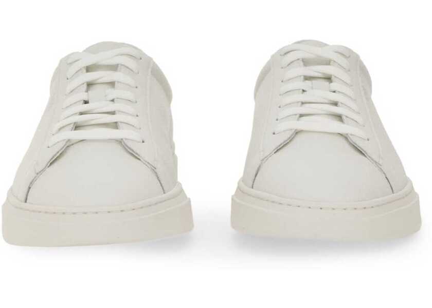 Sneakers Hugo Boss Grained Leather Sneaker WHITE Barbati (BM 18672421) 4