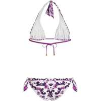 Costume de baie intregi Dama - Costume de baie intregi Dolce & Gabbana Majolica Print Padded Triangle Bikini Swimsuit PURPLE Femei (BM 18672454) - B-mall.ro
