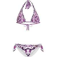Costume de baie intregi Majolica Print Padded Triangle Bikini Swimsuit Femei