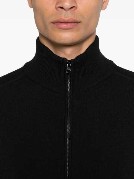Tricouri Polo C.P. Company C.P. Company Knitwear Polo Collar In Extrafine Merino Wool Clothing Black Barbati (BM 18673455) 5