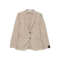 Sacouri Tagliatore Taupe Blazer In Virgin Wool Barbati