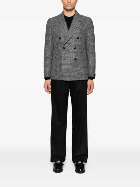 Sacouri Tagliatore Tagliatore Double-Breasted Blazer With Embossed Finish Black Barbati (BM 18673638) 2