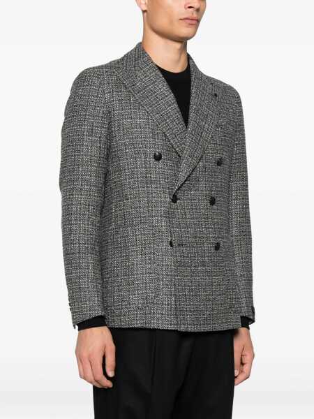 Sacouri Tagliatore Tagliatore Double-Breasted Blazer With Embossed Finish Black Barbati (BM 18673638) 3