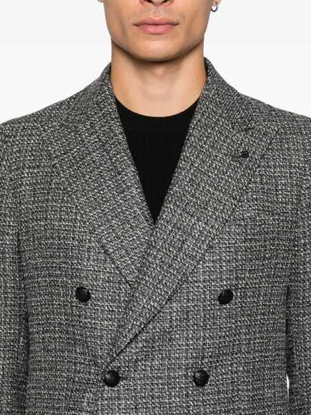 Sacouri Tagliatore Tagliatore Double-Breasted Blazer With Embossed Finish Black Barbati (BM 18673638) 5