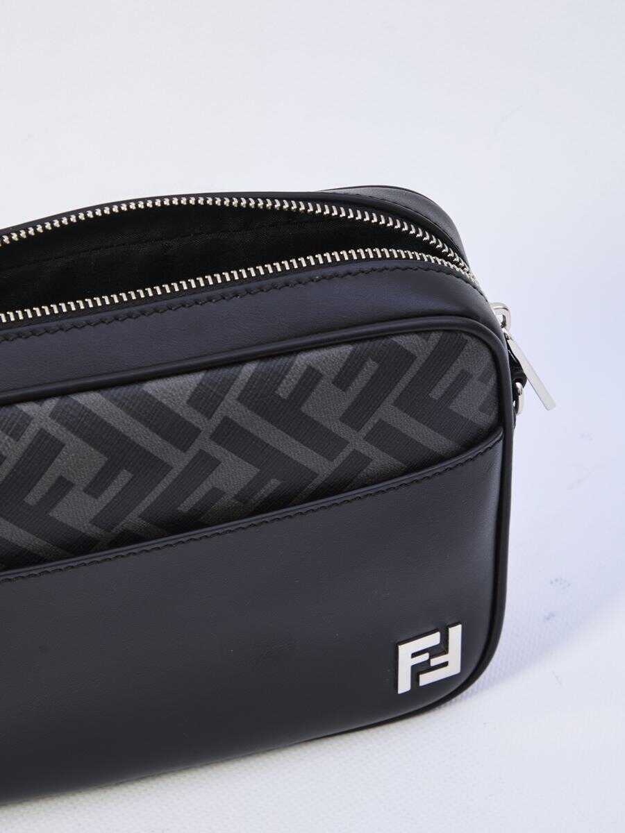 Genti de umar Fendi Camera Case Squared Ff Bag Black Barbati (BM 18673743) 4