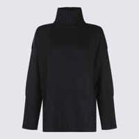 Pulovere Antonelli Black Wool Knitwear Femei