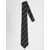 Saint Laurent Striped Wide Tie In Silk Black