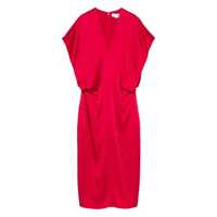 Rochii Stella McCartney Satin V-Necked Midi Dress Femei