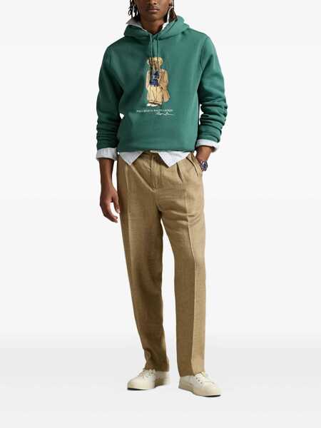 Bluze de trening Ralph Lauren Green Hoodie With Drawstring Hood And Logo Print On The Front In Cotton Blend Man GREEN Barbati (BM 18674796) 2